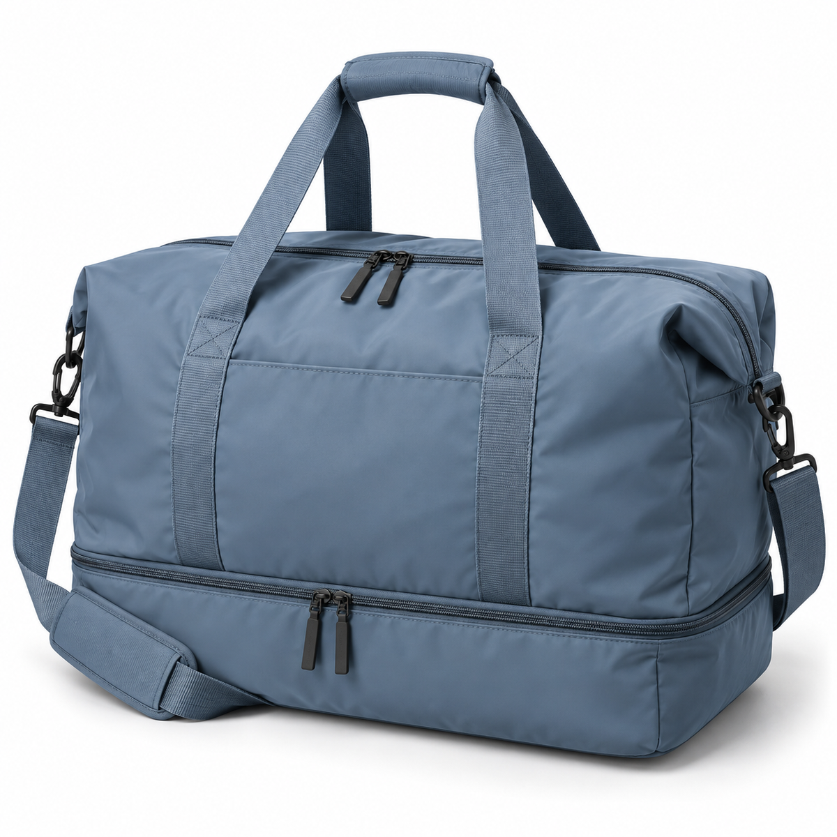 Dusty Blue Weekender Duffel with Shoe Compartment