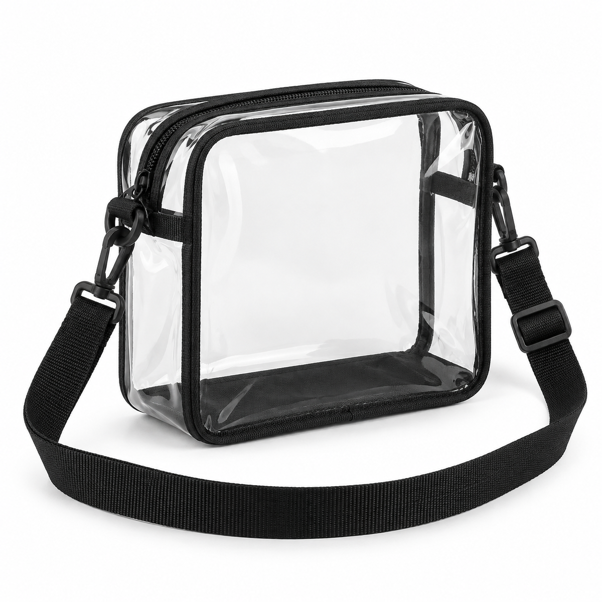 Clear Stadium Crossbody Bag with Black Trim
