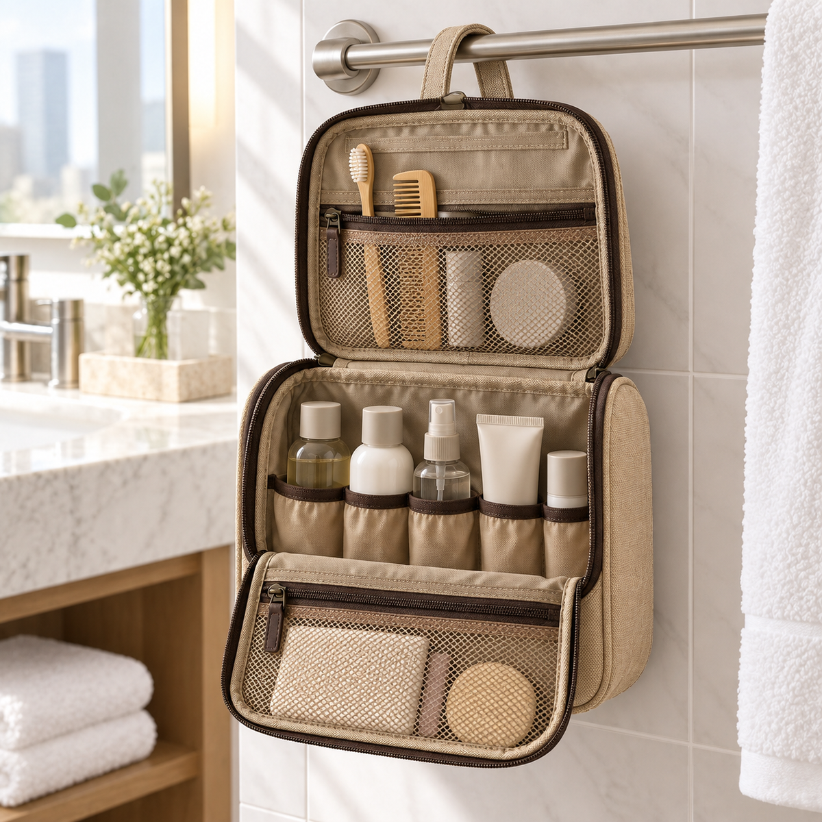Sand Hanging Travel Toiletry Bag