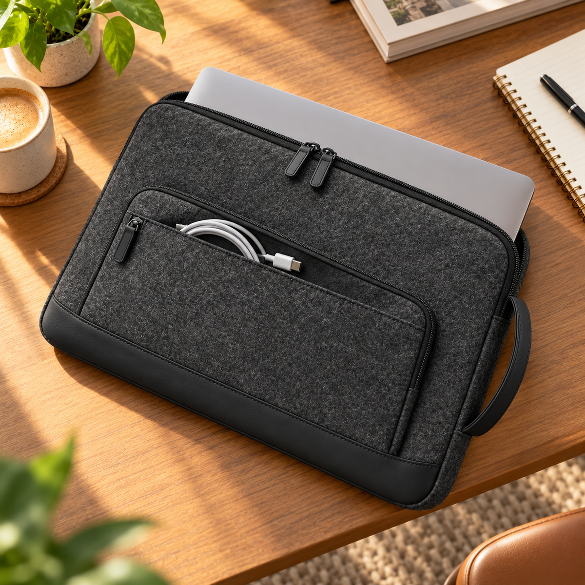 Charcoal Felt Laptop Sleeve