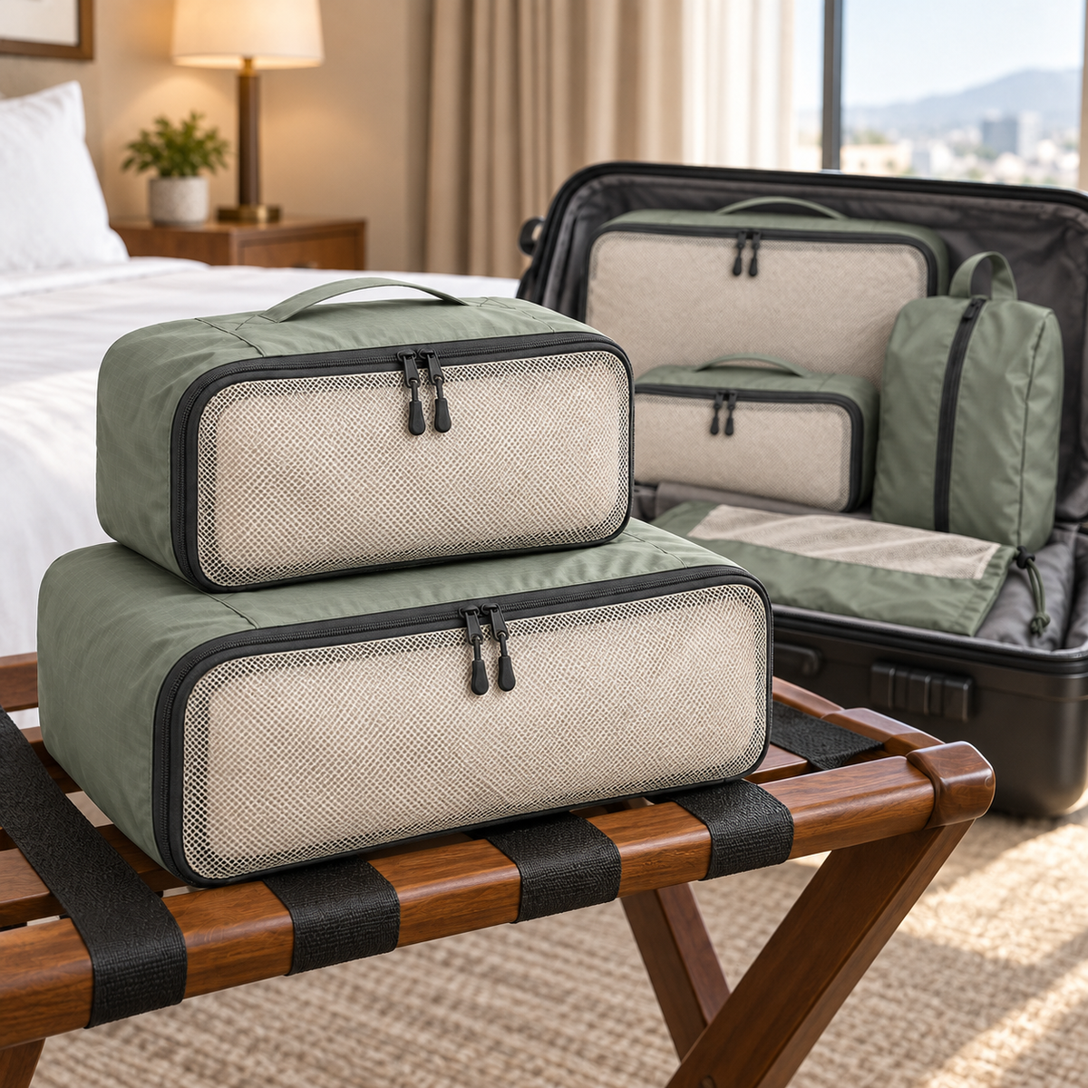 Sage 6-Piece Compression Packing Cube Set