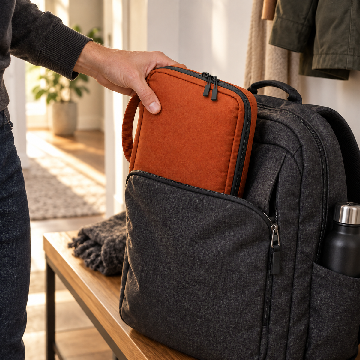 Rust Tech Organizer Pouch