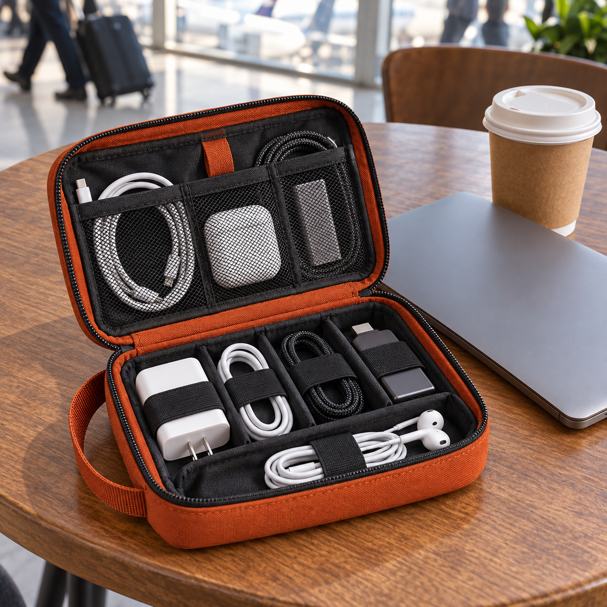 Rust Tech Organizer Pouch