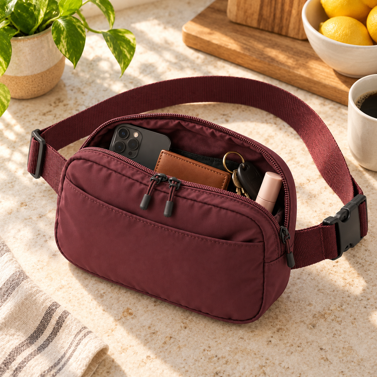 Burgundy Everyday Belt Bag